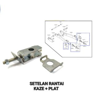Setelan Rantai Kaze + Plat Samping (Harga Per 1 PCS) - Stelan Rante Anting Anting Chain Adjuster + Plat Kawasaki Kaze R