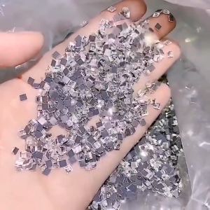 6 Grid Nail Rhinestones Crystal Decoration DIY Special-Shaped Flatback Mirror Glitter Nail Art 平底钻美甲超闪异形钻指甲饰品混装大小钻透白正方形
