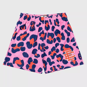 Summer 2024 New Arrival EE Pink Basketball Shorts Full Printed Leopard Beach Pants American Street Sports Short-Length Pants Men and Women