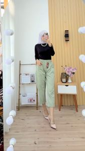 Celana Koreans Style / Celana Haruka 7/9 / Celana Katun Twill Combat / Celana Wanita / Celana Panjang Wanita