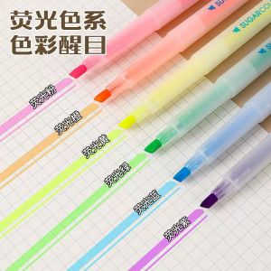 Double Head Fluorescent Pen Set for Students Class Notes Highlighter Pen Marking Pen Scrapbooking Drawing Watercolor Pen