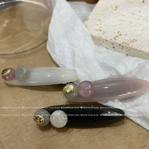 Tricolor South Korea Dongdaemun Super Chic Special-Interest Design French Little Golden Beans Acetic Acid Fashionable Oval Bang Side Clip