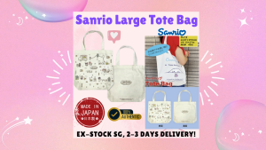 Sanrio Characters Vintage Cotton Tote Bag Large Capacity Eco-Friendly with Geometric Print - Made in Japan