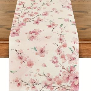 Spring And Summer Season Flowers Cherry Blossoms Tree Branches Table Runner Decoration Kitchen And Restaurant Decoration