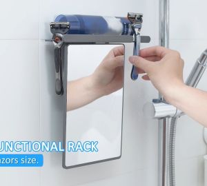 TAILI Shower Mirror Fogless for Shaving with Razor Holder NO-Drilling & Removable Large Mirror Fogless Suction Wall Mounted Shatterproof & Waterproof - for Men and Women