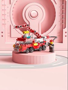 现货✨积木玩具 Mainan Set 6 IN 1 Fire Truck Building Blocks Educational for Kids Toys 3D Model Toys for Boys