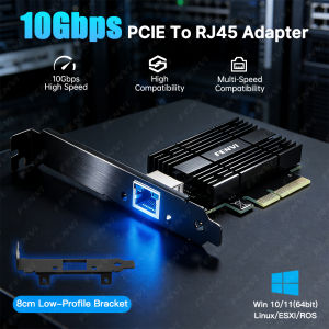 Fenvi | 10Gbps PCIe to RJ45 Network Card Marvell AQC113 1G/2.5G/5Gbps 10000Mbps Gigabit Ethernet PCI-E LAN Adapter For PC Windows 10/11