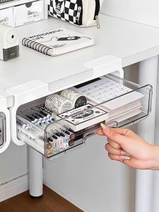 Desktop Organizer Drawer Office Stationery Storage Box Paper Clip Pen Holder Desk Arrangement Tool Pure Color Japanese Style