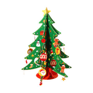 2pcsChristmasDIYPaper Christmas Tree,Handmade Foldable Desktop Small Christmas Tree Ornament,New Year holiday atmosphere decorat