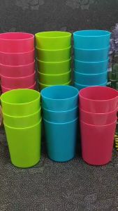 10PCS (8OZ) PLASTIC TUMBLERS COLORFUL DRINKING TUMBLER UNBREAKABLE PLASTIC CUP RESTAURANT TUMBLER