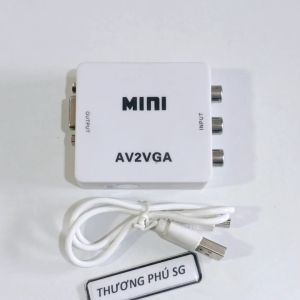 Hộp Box AV ra VGA / Chuẩn 3 AV ra VGA + Audio cáp nguồn USB (Video Converter)