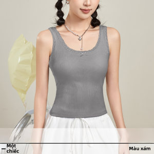 MiiOW | Áo ba lỗ ren trắng dây đeo vai cho nữ Áo ngực tích hợp mùa hè Áo lót cơ bản cho nữ Áo ba lỗ một mảnh MiiOW Sweet Style
