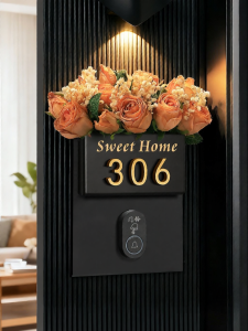 ZHICAIYOU | Luxurious Wireless Doorbell House Number Sign Magnetic Lighted
