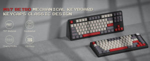 WOMIER 132 Keys Retro Dark Grey Red PBT Keycap Double Shot Cherry Profile Key caps for Cherry MX Switches Mechanical Gamer Keyboard
