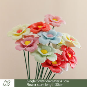 5pcs High Temperature Handmade Ceramic Simulation Flowers Eternal Life Flower Decorations Unique Creative Gifts for Home