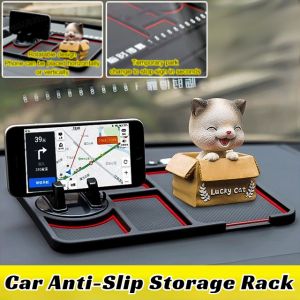 【Japanese Imported】Car Anti-Slip Storage Rack Car Dashboard Anti-slip Mat Multifunctional Silicone Phone Stand Temporary Parking Sign Phone Number Rack