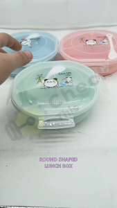 Round Bento Lunch Box with Free Spoon - Cute Circular Food Container for Kids & Adults Red Blue Green