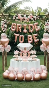 Coquette Bride To Be Bridal Shower Balloons Pary Decorations Set Rose Gold Confetti Balloon Diamond Ring Foil for Bachelorette