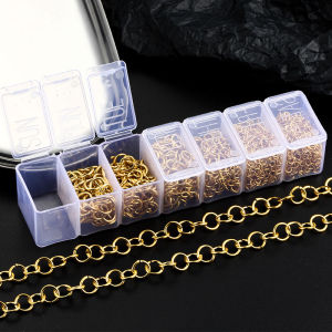 One Set Box Stainless Steel 18K Gold PVD Open Jump Rings DIY Jewelry Making Supplies Accessories