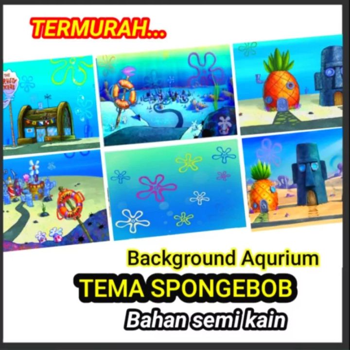 BACKGROUND AQUARIUM SPONGEBOB TEMA LANGIT | Lazada Indonesia