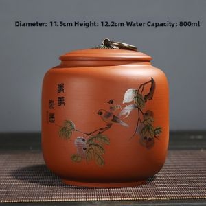 Large Size Purple Clay Tea Leaf Canister Half-Pound Sealed Moisture-Proof Storage Box Loose Tea Empty Canister Household Use