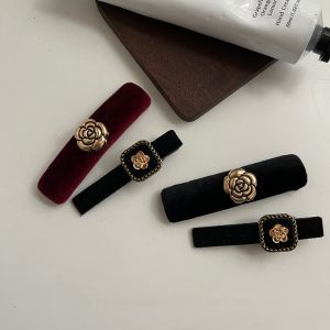 Original Design French Hebe Style Velvet Hair Clip Edge Clip Duckbill Clip Barrette Tea Olive Flower Hair Accessories