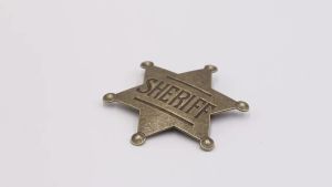 Star Sheriff Metal Enamel Badge Vintage Retro Holloween Party Brooch American Governors Six Jewelry for Women Men Accessories