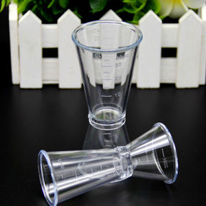 BIBLIO PVC Double Jigger Measuring Cup 10/20/40cc Transparent Jigger with Measurement Markings