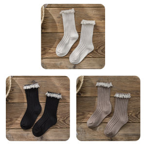 Girl Socks Spring and Autumn Pure Cotton Kids Lace Lace Princess Socks Korean Style Retro Baby Girl Tube Socks Spring