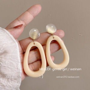 Retro Hong Kong Style Geometric Hoops Earrings No Piercing Required Summer Travel Fashion Jewelry Womens Accessories