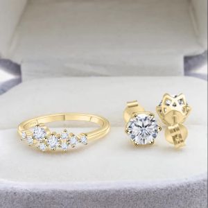 Sparkling 1CT Moissanite stub earring 925 Sterling Silver Ring earrings Perfect Gift for Valentines Day female dating gift