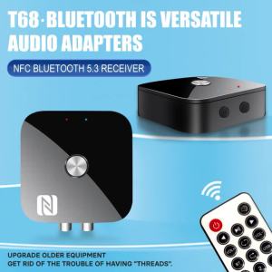 VAORLO | NFC Bluetooth 5.3 Audio Receiver 3.5mm AUX R/L RCA Stereo Lossless HIFI Music Wireless Adapter USB U-Disk Play Remote Control