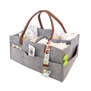 Detachable Wool Felt Diaper Bag Mommy Bag Storage Basket Wool Felt Urine Bag 001 Storage Simple Style Desktop Organizer