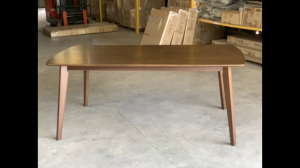 Gf 180cm/6ft Scandinavian solid rubber wood brown dining table/ mejamakan
