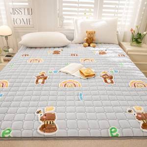 หนาขึ้น แผ่นรองที่นอนกํามะหยี่นม Quilted ผ้าขนแกะ นักเรียน หอพักผ้าคลุมเตียงเดี่ยว ฤดูหนาว อุ่น ผ้าห่มสักหลาดผ้าปูที่นอน