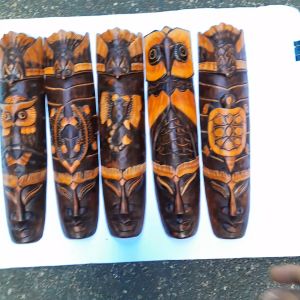 Hiasan dinding topeng kayu 50cm Kerajinan dekorasi handmade