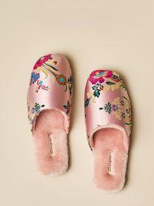 Warmthtech Nhung Thêu Cotton Vải Bông Dép Xỏ Ngón Nữ Trang Chủ Trong Nhà Chống Trơn Trượt Dép Sang Trọng Phong Cách Quốc Gia Thương Hiệu Yaya Xiaoke