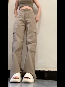 Europe and the United States cross-border Amazon new denim semi-elastic design personality all-in-one cargo pants wish female tide