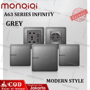 SAKLAR INFINITY GREY A63 ARCHITECH /STOP KONTAK/ SAKELAR/ CETEKAN SAKLAR RUMAH saklar grey abu abu / saklar hotel / saklar rumah / saklar mewah saklar architech GABUNGAN