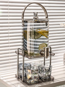 Glass Heat Resistant Cold Water Jug Fancy Fruit Teapot Household Cups Cup Set Suit with Faucet Water Pitcher