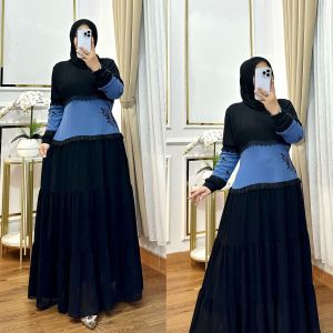 REALPICT COD DRESS CASUAL KODE 016 BAHAN CERUTY PREMIUN MIX APLIKASI BORDIR TERMURAH BEST SELLER TANGAN PERTAMA KONVEKSI / PRINTING / MOTIF PREMIUM GAMIS PESTA GAMISTERKINI