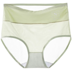 Ladies High-Waist Ice Silk Thin Pure Cotton Antibacterial Briefs Breathable Triangle Shorts Underwear Comfortable Summer Panties