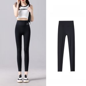 Miiow | High Waist Ice Silk Yoga Sharkskin Pants Womens Summer Thin Nine Points Abdomen Tummy Control Butt Lifting Small Size