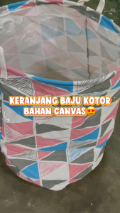 KERANJANG BULAT BAJU KOTOR LAUNDRY BAG CANVAS ANTI AIR JUMBO