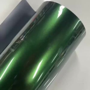 Premium PET Ultra Gloss Metal Sonoma Green Vinyl Wrap Film Roll with Air Release Adhesive Decal Automotive Car Wrapping Foil