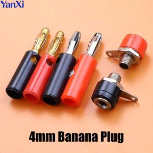 10pcs 4mm Male Lantern Type Banana Plug Female Socket Binding Post Connector For Audio Video Speaker Cable Adapter Terminal