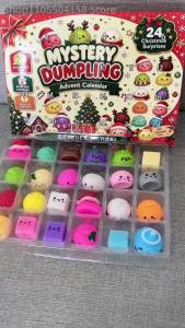 Bandai | 24‑Days Christmas Dumpling Advent Calendar Gift Set Holiday Countdown Ornaments Desktop Decor Festive Party Favor Gifts