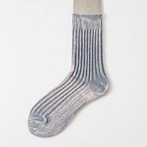 Retro Male and Female Middle Tube Socks Mens Thick Thread Distressed Purified Cotton Stockings Street Womens Knee High Pile Style Trendy Socks Fall and Winter