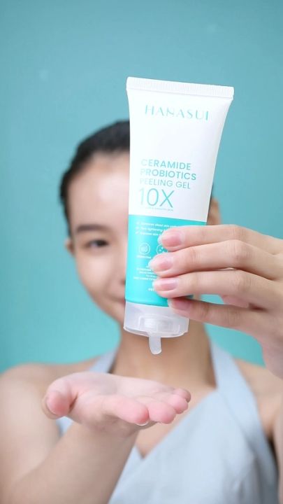 Hanasui Ceramide Probiotics Peeling Gel - Eksfoliasi Gel Wajah Perbaiki Skin Barrier Mencerahkan dan Angkat Sel Kulit Mati Komedo