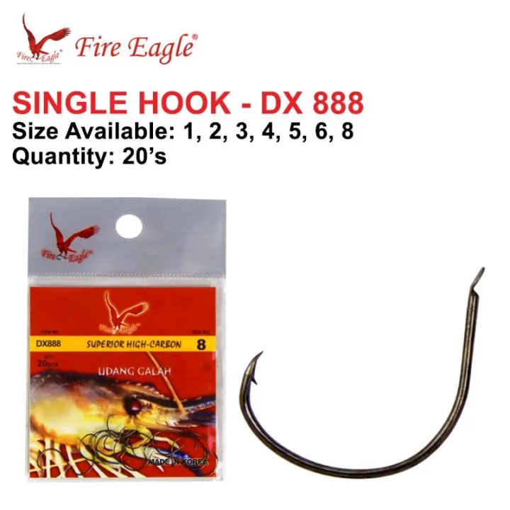 MAA MATA KAIL 20's Fire Eagle Prawn Hook DX 888 Prawn Hook / Udang Galah  Hook mata kail jenggo mesin Pancing joran pancing